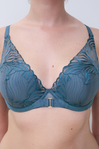 Sujetador azul halter con relleno LEGEND, Chantelle