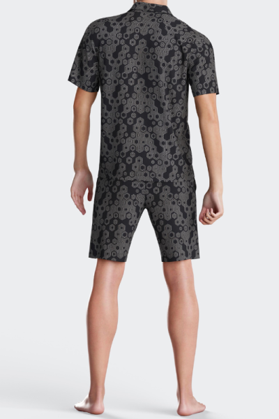 Pijama de hombre corto de Lyocell abierto y estampado, I AM Impetus