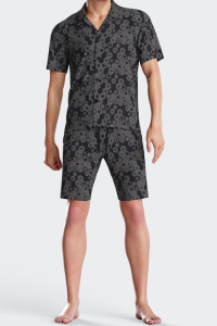 Pijama de hombre corto de Lyocell abierto y estampado, I AM Impetus