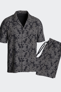 Pijama de hombre corto de Lyocell abierto y estampado, I AM Impetus