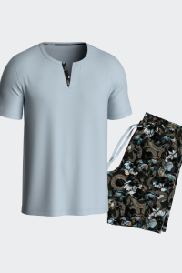 Pijama de hombre corto de Lyocell azul exótico, I AM Impetus