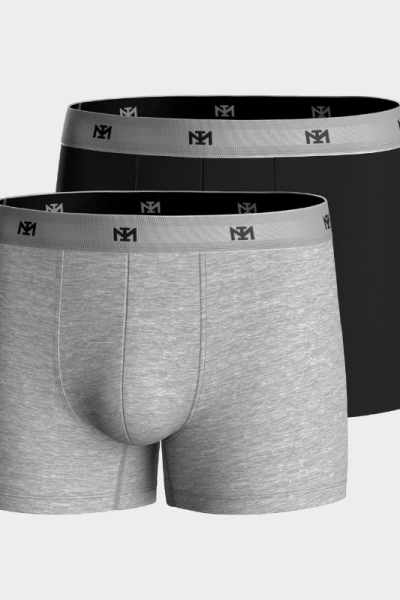 Bóxer Pack de lyocell gris y negro N41, Impetus