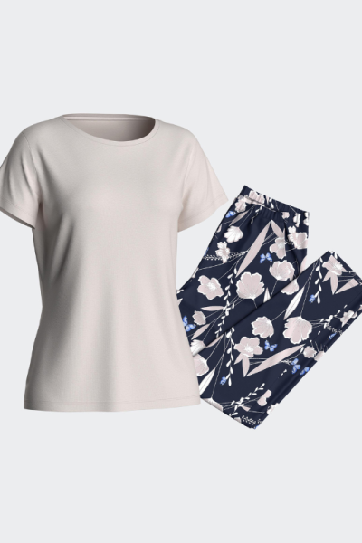Pijama de mujer de Lyocell manga corta y pantalón largo, Impetus