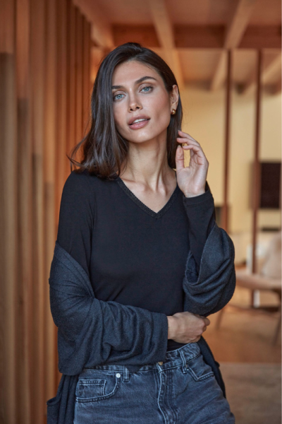 Camiseta de manga larga en lyocell LACE WARM NATURE, Janira