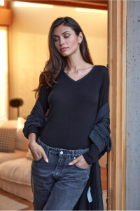 Camiseta de manga larga en lyocell LACE WARM NATURE, Janira