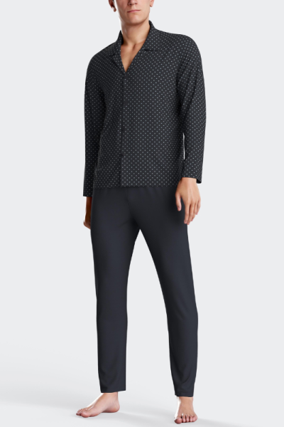 Pijama largo abierto de hombre en algodón N73, Impetus