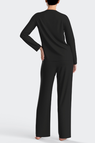 Pijama largo de mujer de modal NEGRO 0100, Impetus