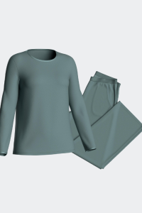 Pijama largo de mujer de modal NEGRO 0100, Impetus