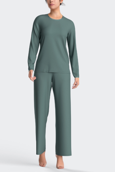 Pijama largo de mujer de modal NEGRO 0100, Impetus