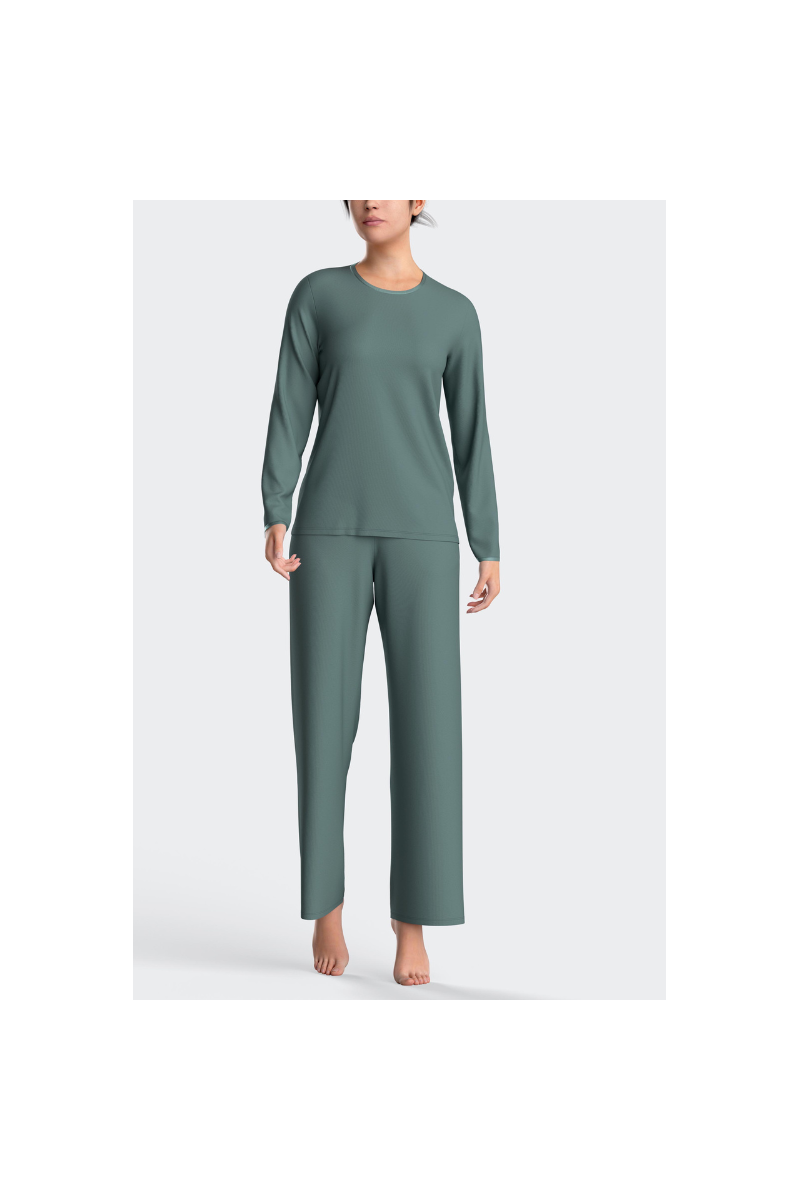 Pijama largo de mujer de modal NEGRO 0100, Impetus