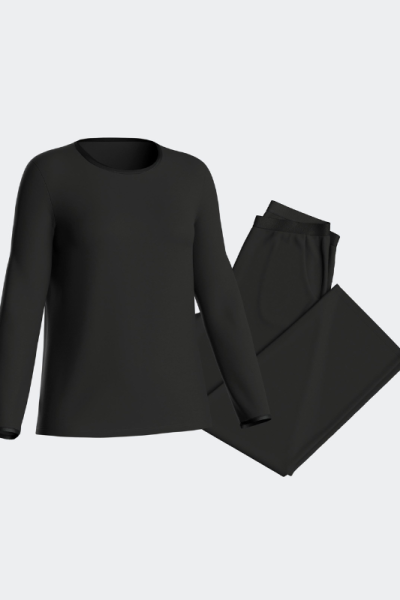 Pijama largo de mujer de modal NEGRO 0100, Impetus