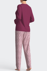 Pijama largo de mujer en algodón y modal N95, Impetus