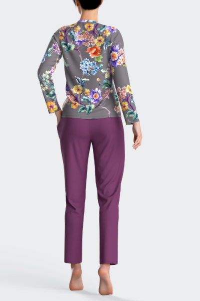 Pijama largo de mujer en algodón y modal N92, Impetus