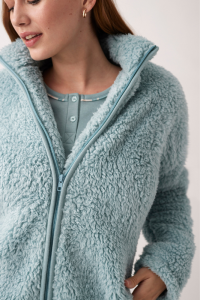 Conjunto 3 Piezas bata y pijama perchado TURQUESA, Promise