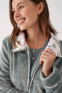 Conjunto 3 Piezas bata y pijama VERDE VINTAGE, Promise