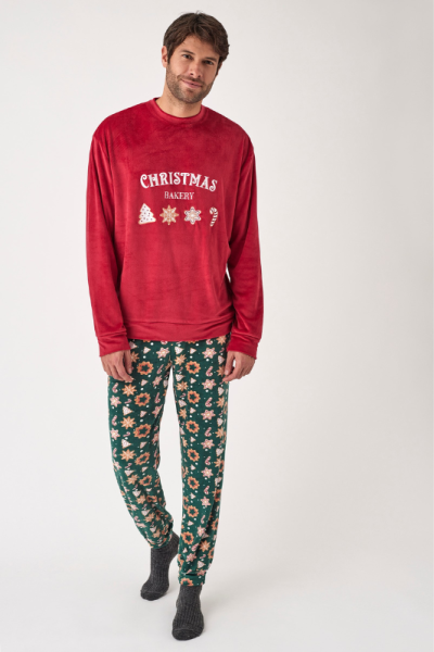 Pijama de hombre de terciopelo NAVIDAD, Promise