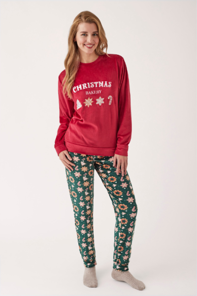 Pijama de mujer de terciopelo NAVIDAD, Promise
