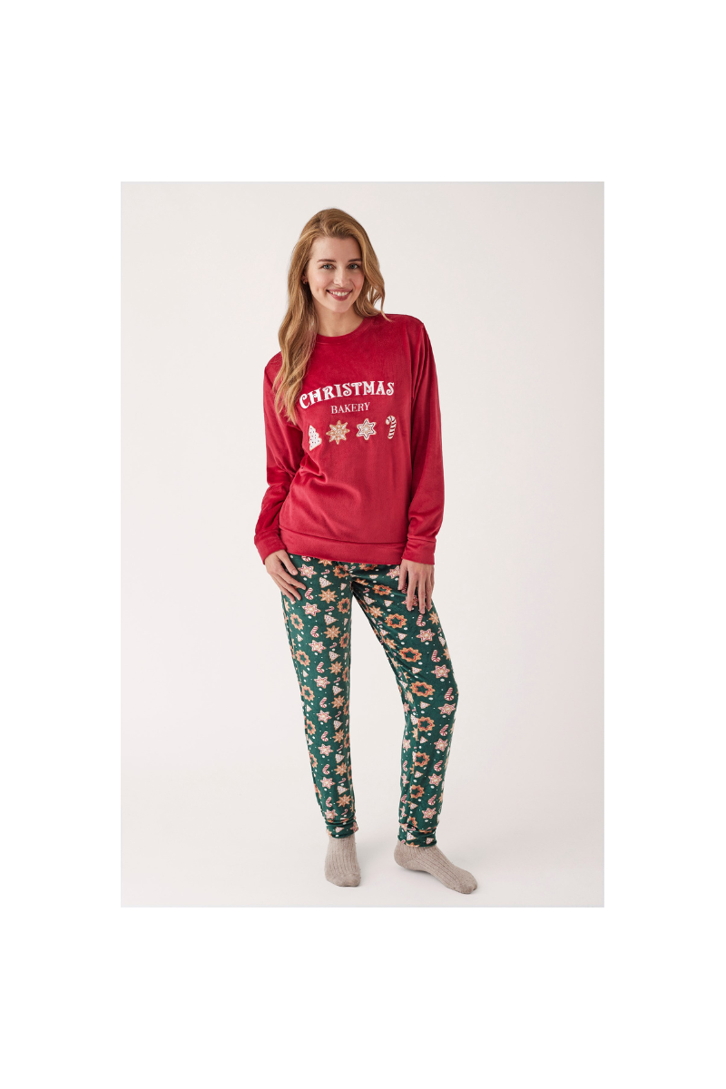 Pijama de mujer de terciopelo NAVIDAD, Promise