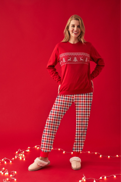Pijama de mujer en algodón NAVIDAD, Promise