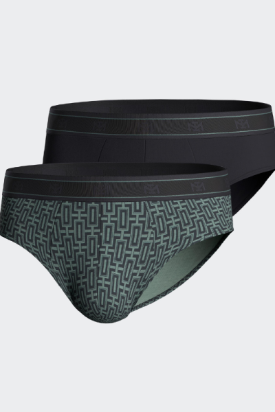 Pack de 2 Slips de algodón y modal estampado y liso N72, Impetus