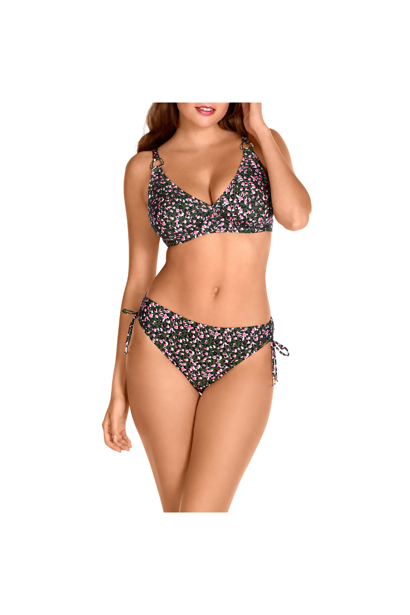Bikini Copa D Leopardo Verde Rosa Dolores Cortés 2554 | Tallas Grandes con Aro | Comprar Online