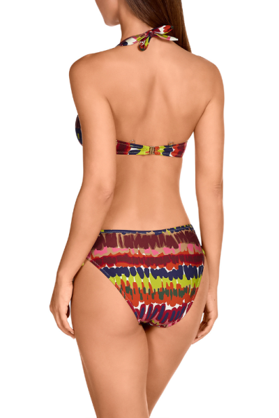 Bikini Étnico Multicolor Dolores Cortés 2606 | Top Copas Preformadas Halter | Comprar Online