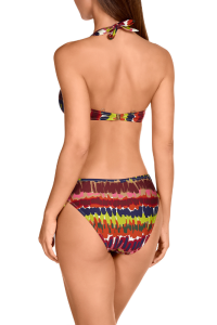 Bikini Étnico Multicolor Dolores Cortés 2606 | Top Copas Preformadas Halter | Comprar Online