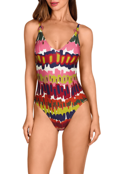 Bañador Étnico Multicolor Dolores Cortés 2603 | Copas Preformadas Soft Control | Comprar Online