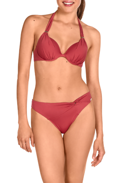 Bikini Liso Cherry Dolores Cortés 2516 | Top Push-Up Aros Atado Cuello | Comprar Online