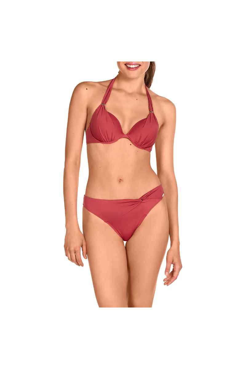 Bikini Liso Cherry Dolores Cortés 2516 | Top Push-Up Aros Atado Cuello | Comprar Online