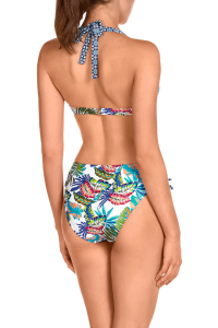 Bikini Tropical Azul Dolores Cortés 2568 | Top Triángulo Copas Extraíbles | Comprar Online