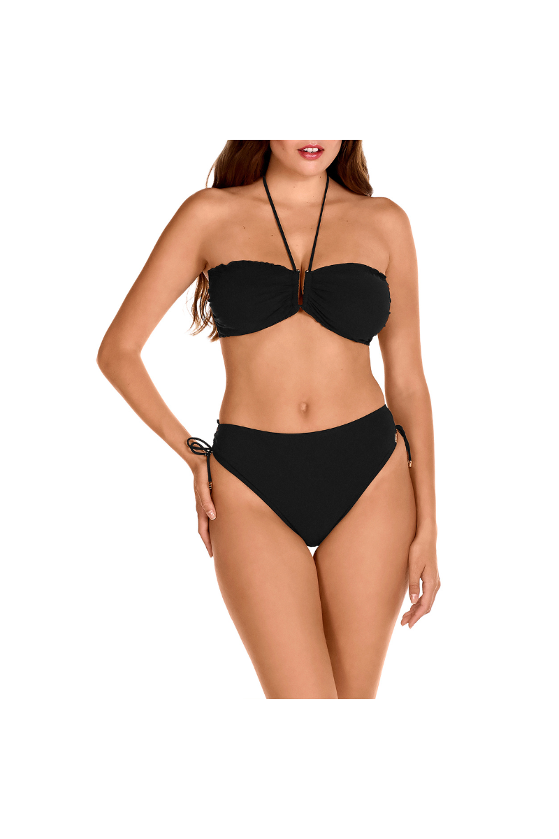 Bikini Bandeau Negro Dolores Cortés 2655 | Top Bandeau Copa E con Aros | Comprar Online