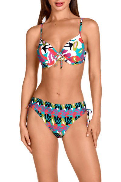 Bikini Multicolor Dolores Cortés 2642 | Top Copas y Aro con Lazo | Comprar Online