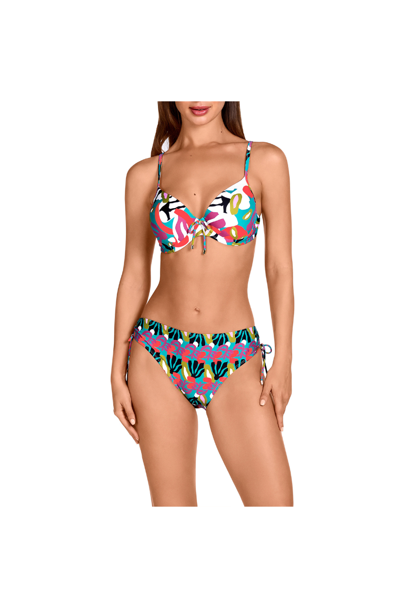 Bikini Multicolor Dolores Cortés 2642 | Top Copas y Aro con Lazo | Comprar Online