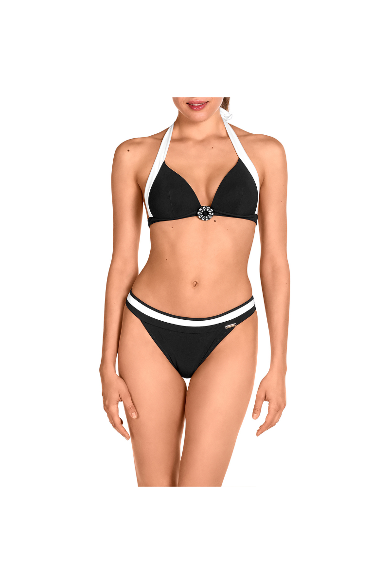 Bikini Push-Up Bicolor Dolores Cortés 2534 | Copas Preformadas y Atado Cuello | Comprar Online