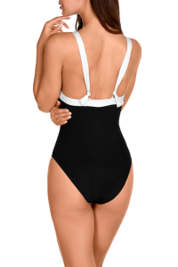 Bañador Bicolor Negro Blanco Dolores Cortés 2533 | Copas Extraíbles y Tirantes Multiposición | Comprar Online