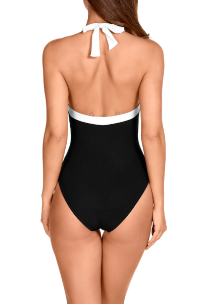 Bañador Bicolor Negro Blanco Dolores Cortés 2533 | Copas Extraíbles y Tirantes Multiposición | Comprar Online
