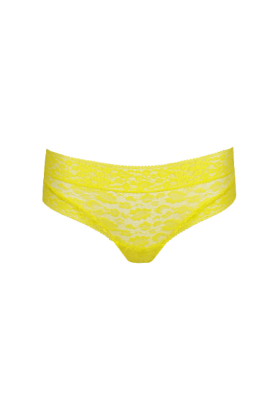 Shorty Encaje Amarillo Sarda CID | Hotpants Lencería Floral Cobertura Total | Comprar Online