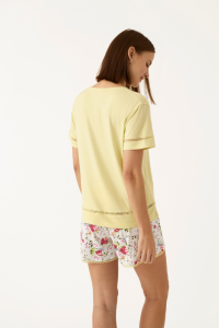Pijama Mujer Corto Viscosa | Promise | Top Pistacho, Shorts Floral | Comprar Online