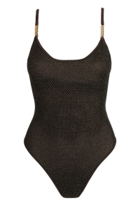 Bañador Janja Sarda | Mesh Dorado Chocolate y Cadena Dorada | Comprar Online
