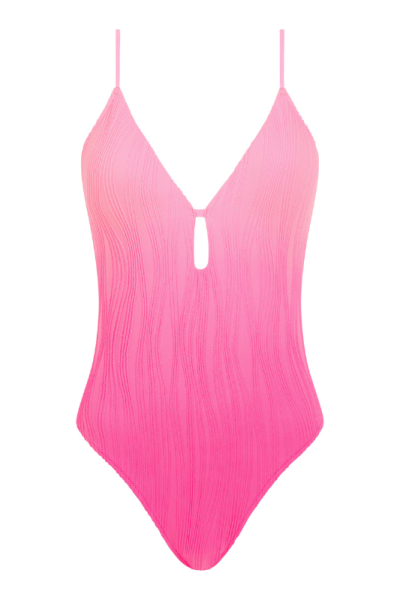 Bañador Rosa Chantelle Pulp | Tejido Toalla con Degradado en Talla Única y Espalda Cruzada | Comprar Online