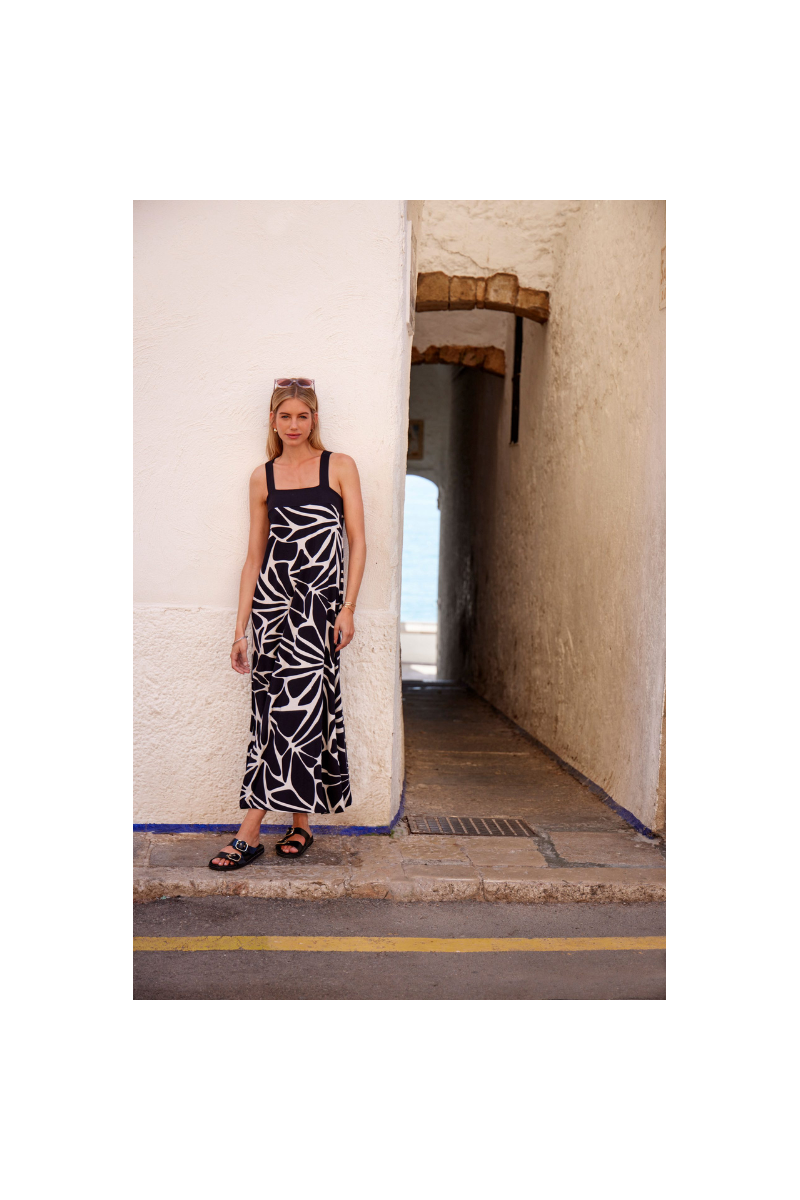Vestido largo geométrico Reflects · Janira | Compra Online