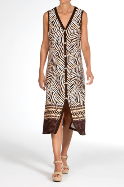 Vestido midi estampado étnico Masai · Janira | Compra Online