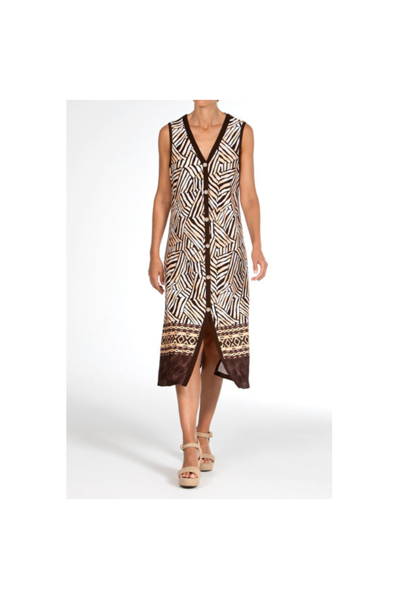 Vestido midi estampado étnico Masai · Janira | Compra Online
