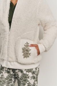 Pijama y bata 3 piezas mujer verde floral | Vicamar