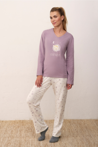 Pijama Estrellas algodón malva, Promise